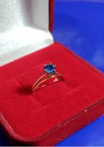 Anel Ouro 18 Kilates Solitário Pedra Peso 1.10 Gramas Zircônia 5 mm Todas Cores