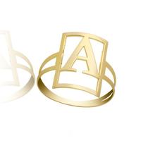 Anel Ouro 18 Kilates todas as letras 3 Gramas 12 mm
