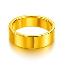 Anel Ouro 18k 6mm Reto LIso Casamento Noivado Tradicional Tungstênio Casal