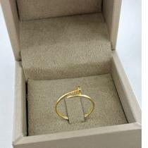 Anel Ouro 18K 750 Delicado com Design Moderno Anel Ouro 18K 750 Delicado com Design Moderno