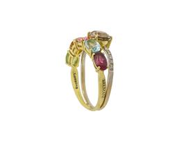 Anel Ouro 18k Brumani Looping Pedras Naturais Diamantes