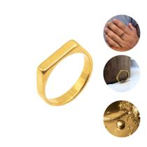 Anel Ouro 18K Chapa 3mm Luxo Masculino e Feminino Moderno