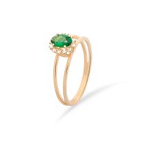 Anel Ouro 18k com Zirconia Verde