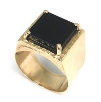 Anel ouro 18k Comendador Liso Pedra Onix Anel ouro 18k Comendador Liso Pedra Onix