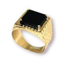 Anel ouro 18k Comendador Pedra Onix Anel ouro 18k Comendador Pedra Onix