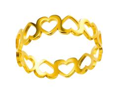 Anel Ouro 18k Coração Vazado 5mm Estilo Moda Tradicional Anatomica Luxo Presente Anel Ouro 18k Coração Vazado 5mm Estilo Moda Tradicional Anatomica Luxo Presente