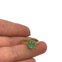 Anel Ouro 18k Esmeralda Colombiana Natural 8m Pedra Verde K8