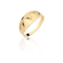 Anel Ouro Amarelo 10k Maciço Chapa Triângulos A97 Anel Ouro Amarelo 10k Maciço Chapa Triângulos A97