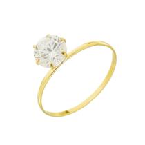 Anel Ouro Feminino 18k 750 Zircônia Água Marinha Anel Ouro Feminino 18k 750 Zircônia Água Marinha
