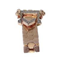 Anel Ouro Rose 18 Cinta Malha Flexivel 5 Pts Diamante Fivela Anel Ouro Rose 18 Cinta Malha Flexivel 5 Pts Diamante Fivela