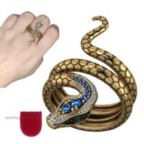 Anel Ouro Velho Ajustável Cobra Serpente Snake