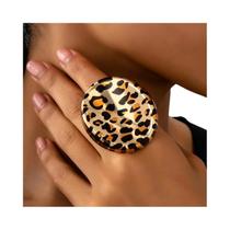 Anel Oval Aberto Com Estampa Geométrica De Leopardo Boêmio Para Mulheres, Moda Para Uso Diário