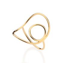 Anel Oval Banhado a Ouro Rommanel 513460 Anel Oval Banhado a Ouro Rommanel 513460