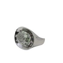 Anel Oval Prata 925 Com Turmalina - Aro 15