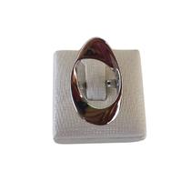 Anel Oval Vazado Aço Inoxidável Moderno 316L Feminino - Genérica