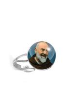 Anel Padre Pio São Pio de Pietrelcina ICAR Unissex e Ajustável