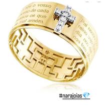 Anel pai nosso, ouro 18k.