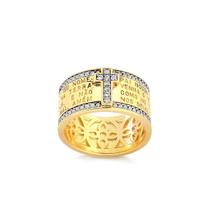 Anel Pai Nosso Religioso Com Cruz Oração Banhado A Ouro 18k Anel Pai Nosso Religioso Com Cruz Oração Banhado A Ouro 18k