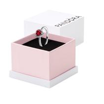 Anel Pandora Elevated Red Heart em prata esterlina para mulher Anel Pandora Elevated Red Heart em prata esterlina para mulher
