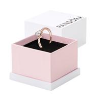 Anel Pandora Sparkling Elevated Heart em ouro rosa 14k CZ Anel Pandora Sparkling Elevated Heart em ouro rosa 14k CZ