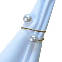 Anel para Guardanapo com Pérola Kit 4 a 10 Peças Dourado e Prata Mesa Posta Elegante Anel para Guardanapo com Pérola Kit 4 a 10 Peças Dourado e Prata Mesa Posta Elegante