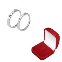 Anel Para Namoro Amizade Casal Namorados Par + Caixinha Anel Para Namoro Amizade Casal Namorados Par + Caixinha