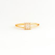 Anel Paty Com Zirconias Brancas Folheado A Ouro 18K Anel Paty Com Zirconias Brancas Folheado A Ouro 18K