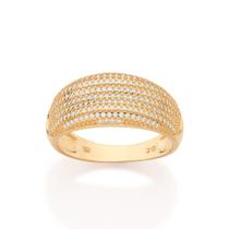 Anel pavê com zircônias banhado a ouro 18k 5136001806 Anel pavê com zircônias banhado a ouro 18k 5136001806
