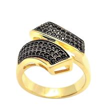 Anel Pavé Cravejado Zirconias Banho De Ouro 18k 2642 Anel Pavé Cravejado Zirconias Banho De Ouro 18k 2642