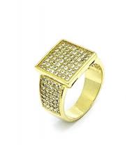 Anel Pavé Cravejado Zirconias Banho Ouro 18k 1043 Anel Pavé Cravejado Zirconias Banho Ouro 18k 1043