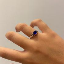 Anel Pedra Azul 100% Prata925
