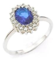 Anel Pedra Azul Prata 950 Pedra de 8 x 6 mm e Pedras Zircônias 1 mm Peso 4 Gramas Anel Pedra Azul Prata 950 Pedra de 8 x 6 mm e Pedras Zircônias 1 mm Peso 4 Gramas
