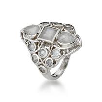 Anel Pedra da Lua Natural Feminino Prata 925