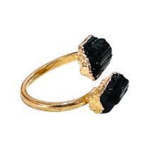 Anel Pedra Natural Turmalina Negra Bruta - Ajustável Anel Pedra Natural Turmalina Negra Bruta - Ajustável