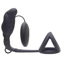 Anel peniano com plug anal estimulador de próstata com vibrador e função de aquecimento