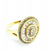 Anel Pizza Cravejado E Zirconias Navete Banho Ouro 18k 1861 Anel Pizza Cravejado E Zirconias Navete Banho Ouro 18k 1861