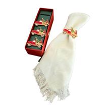 Anel porta-guardanapo Caminhão do Noel Kit 4 Peças em Metal Dourado Tok da Casa Anel porta-guardanapo Caminhão do Noel Kit 4 Peças em Metal Dourado Tok da Casa