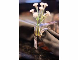 Anel porta guardanapo em acrílico com furo para flores (12 mm de espessura) - Meu Acrílico