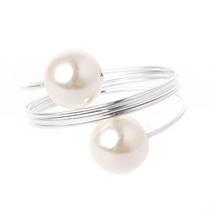 Anel Porta Guardanapo Pérola Prateado Decoração A0338 Anel Porta Guardanapo Pérola Prateado Decoração A0338