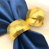 Anel Porta Guardanapos Argola Dourado Kit 6 Anéis Elegante Para Mesa Posta Casamento