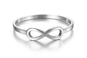 Anel Prata 2mm Laço Infinito Reto Estilo Tungstenio Luxo Nfe