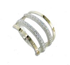 Anel Prata 925 Aplique de Ouro 12k 4 arcos