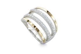 Anel Prata 925 Aplique de Ouro 12k 4 arcos