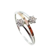 Anel Prata 925 Aplique Ouro 12k Arco de Estrelas