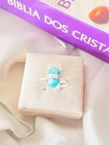 Anel Prata 925 Boa sorte Cristal Amazonita Anel Prata 925 Boa sorte Cristal Amazonita