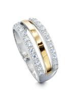 Anel Prata 925 com Aplique Ouro 12k Anel Prata 925 com Aplique Ouro 12k