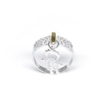 Anel Prata 925 Com Pingente De Menino Aplique De Ouro E Zirc Anel Prata 925 Com Pingente De Menino Aplique De Ouro E Zirc