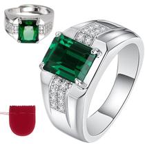 Anel Prata 925 Esmeralda Fusion Zircônia Ajustável Anel Prata 925 Esmeralda Fusion Zircônia Ajustável