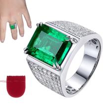 Anel Prata 925 Esmeralda Fusion Zircônias Ajustável Anel Prata 925 Esmeralda Fusion Zircônias Ajustável