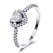 Anel Prata 925 Feminino Coração Eterno Zircônias